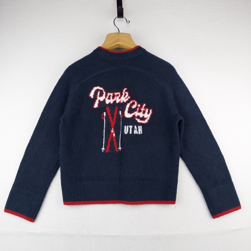 Abercrombie & Fitch Madeline Sweater Crew Neck Ski Park City Utah Blue XS